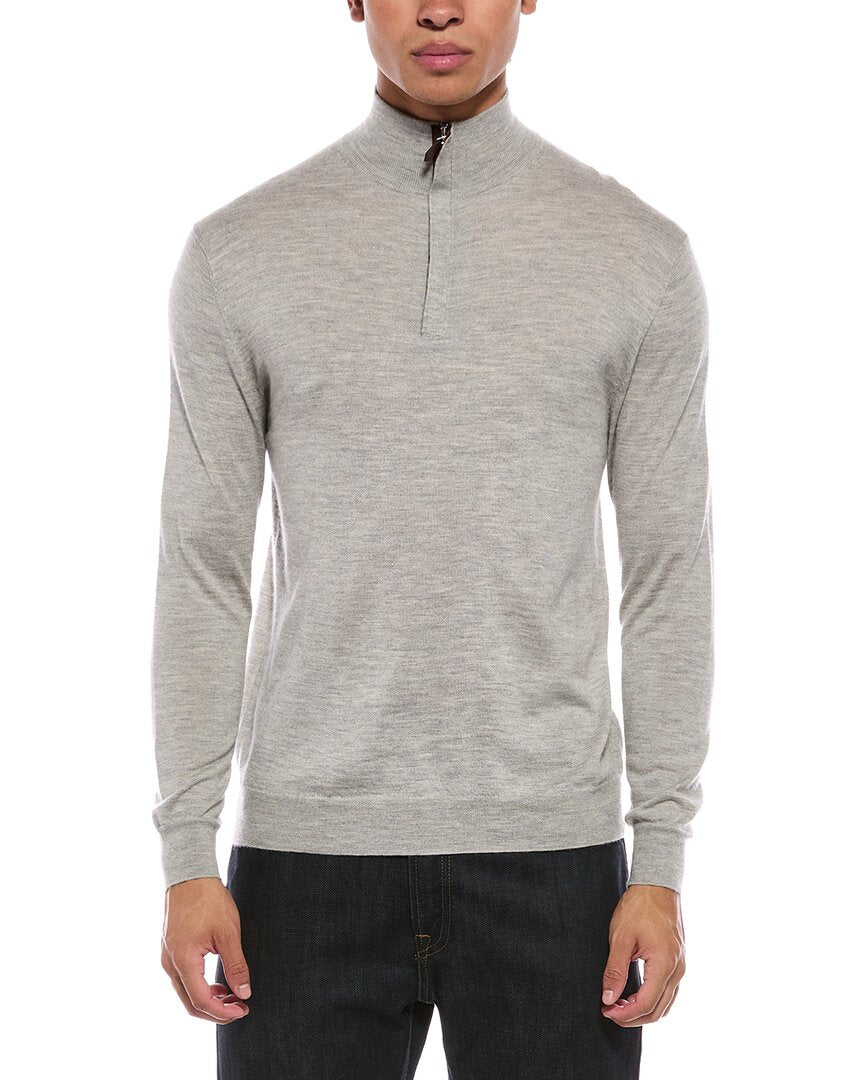 N.Peal Regent 1/2-Zip Cashmere & Silk-Blend Mock Neck Sweater