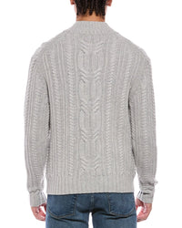 N.Peal Oversized Cable 100% Cashmere Mock Neck Cardigan