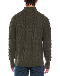 N.Peal The Hampstead Cable 100% Cashmere Mock Neck Sweater
