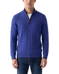 N.Peal Albemarle Cable Cashmere 1/2-Zip Sweater