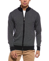 N.Peal Knightsbridge Full Zip 100% Cashmere Mock Neck Sweater