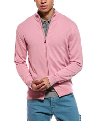 N.Peal Knightsbridge Full Zip 100% Cashmere Mock Neck Sweater