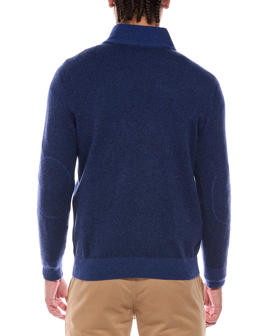 N.Peal Carnaby Birdseye 1/2-Zip 100% Cashmere Mock Neck Sweater