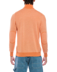 N.Peal Carnaby Birdseye 1/2-Zip 100% Cashmere Mock Neck Sweater