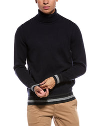 N.Peal Stripe 100% Cashmere Turtleneck Sweater