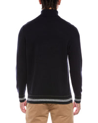 N.Peal Stripe 100% Cashmere Turtleneck Sweater