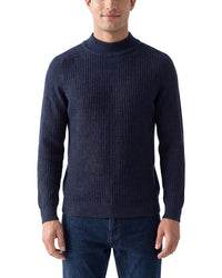 N.Peal Two Tone 100% Cashmere Mock Neck Sweater