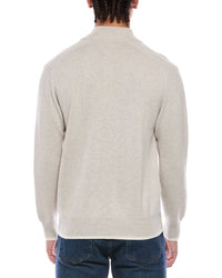 N.Peal Half Button 100% Cashmere Mock Neck Sweater
