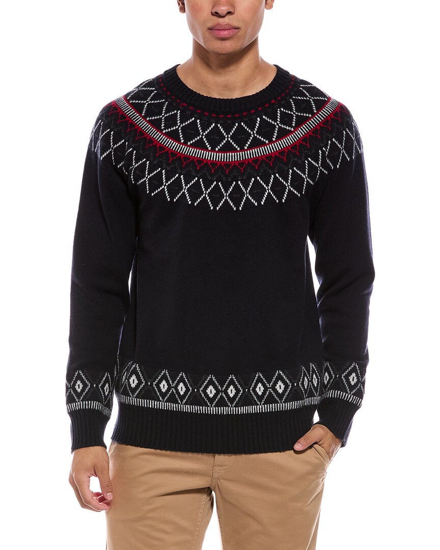 N.Peal Fairisle 100% Cashmere Crewneck Sweater