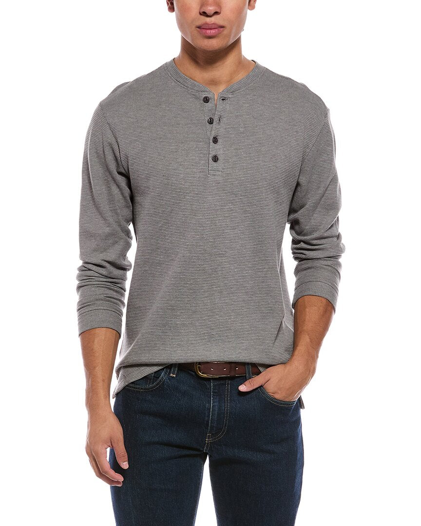 Weatherproof Vintage Variegated Microstripe Waffle Henley