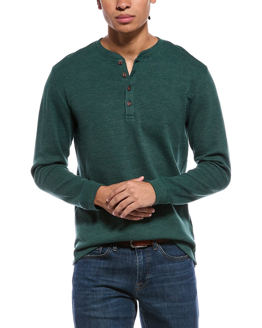 Weatherproof Vintage Variegated Microstripe Waffle Henley
