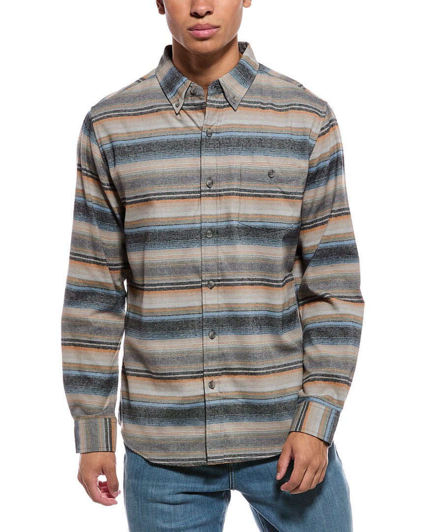 Weatherproof Vintage Horizontal Stripe Brushed Flannel Shirt
