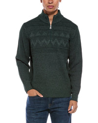 WEATHERPROOF VINTAGE Weatherproof Vintage Textured Zig Zag Yoke 1/4-Zip Mock Neck Sweater