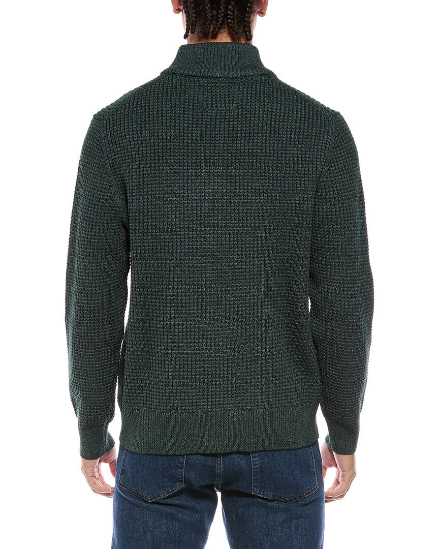 WEATHERPROOF VINTAGE Weatherproof Vintage Textured Zig Zag Yoke 1/4-Zip Mock Neck Sweater