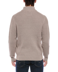 WEATHERPROOF VINTAGE Weatherproof Vintage Textured Zig Zag Yoke 1/4-Zip Mock Neck Sweater