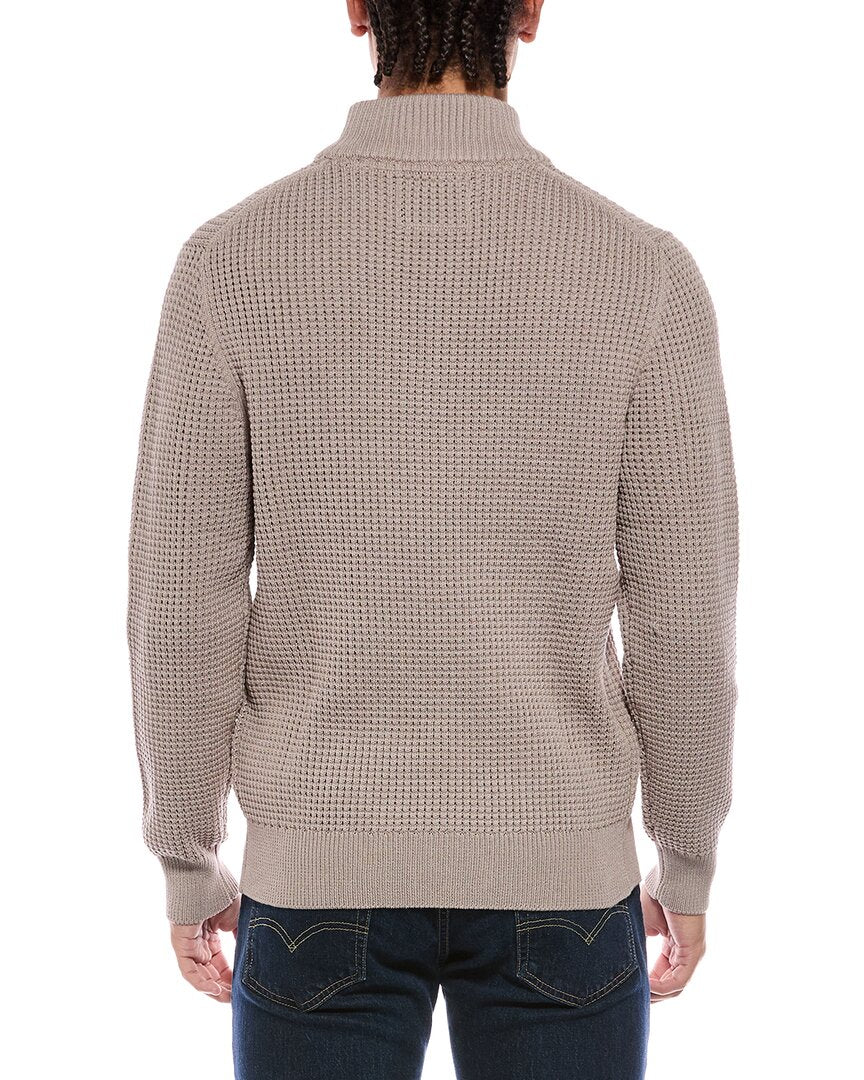 WEATHERPROOF VINTAGE Weatherproof Vintage Textured Zig Zag Yoke 1/4-Zip Mock Neck Sweater