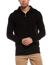 WEATHERPROOF VINTAGE Weatherproof Vintage Soft Touch All Over Texture 1/4-Zip Mock Neck Sweater