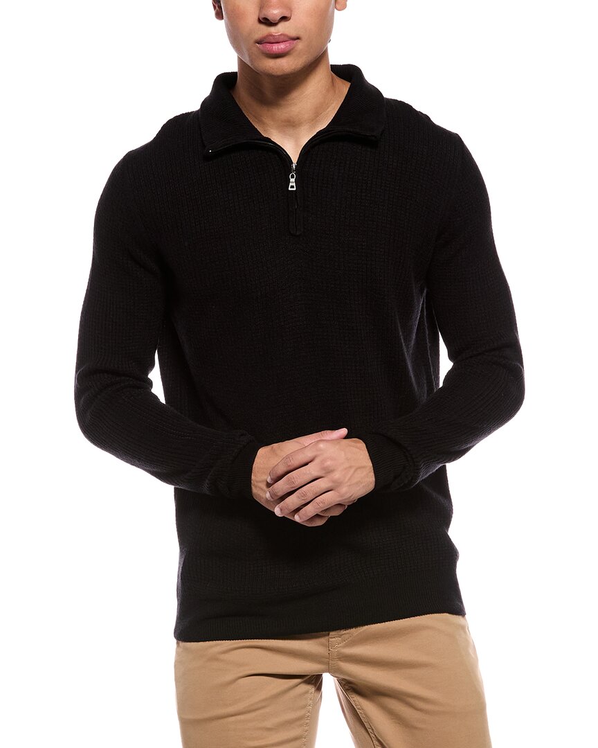 WEATHERPROOF VINTAGE Weatherproof Vintage Soft Touch All Over Texture 1/4-Zip Mock Neck Sweater