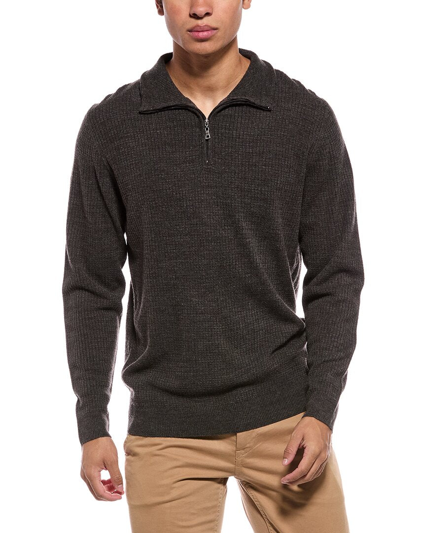 WEATHERPROOF VINTAGE Weatherproof Vintage Soft Touch All Over Texture 1/4-Zip Mock Neck Sweater