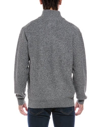 WEATHERPROOF VINTAGE Weatherproof Vintage Trellis Textured Fuzzy 1/4-Zip Mock Neck Sweater