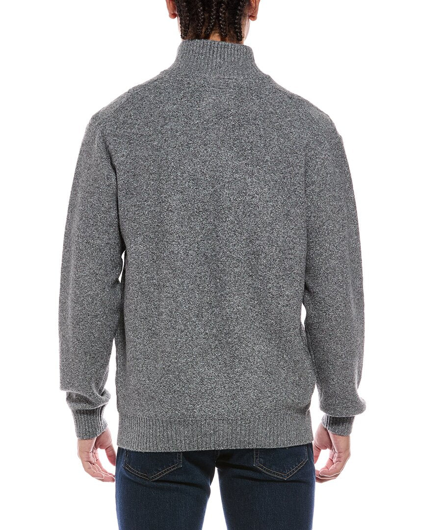 WEATHERPROOF VINTAGE Weatherproof Vintage Trellis Textured Fuzzy 1/4-Zip Mock Neck Sweater