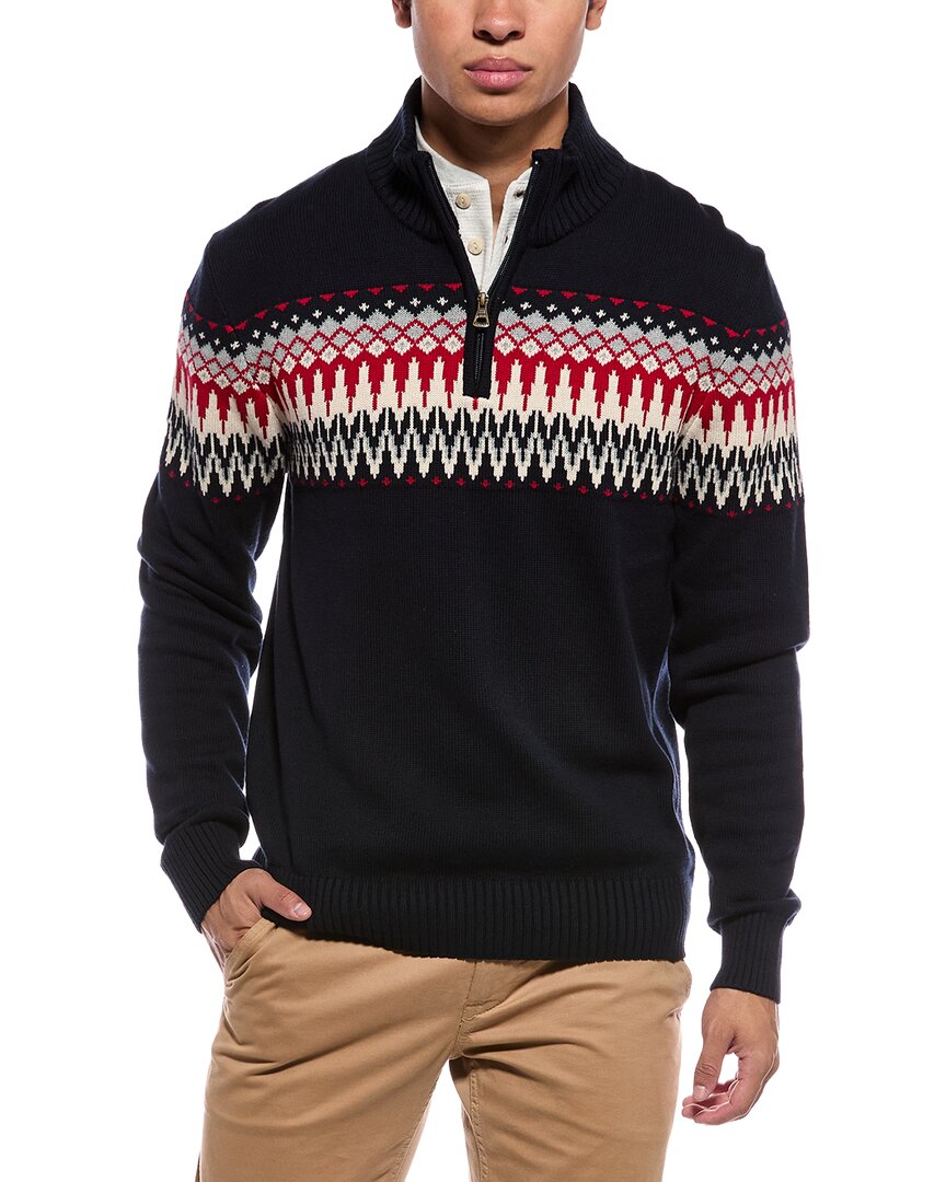 WEATHERPROOF VINTAGE Weatherproof Vintage Nordic Yoke Quarter Zip Mock Neck Sweater