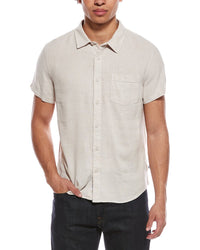 Vintage Summer Linen-Blend Button-Down Shirt