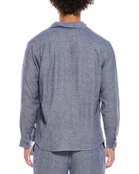 Vintage Summer Long Sleeve Linen-Blend Shirt