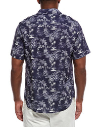 Onia Linen-Blend Printed Shirt