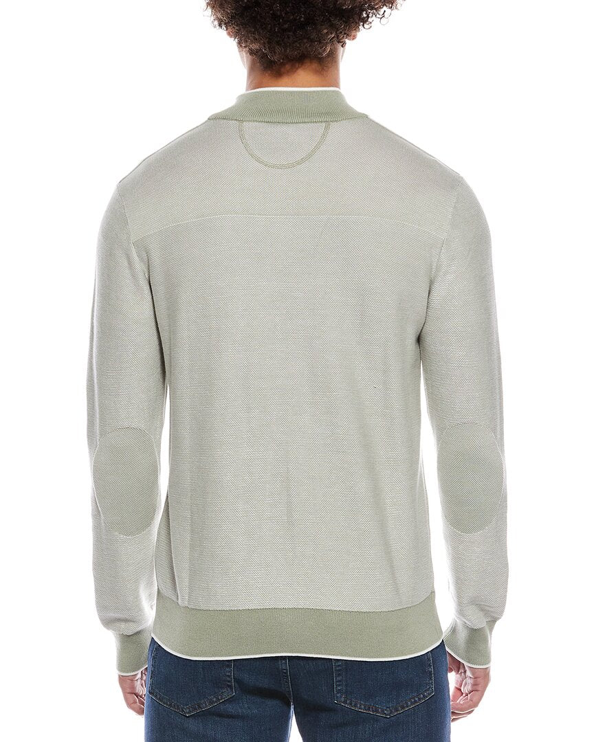 Raffi Links Stitch Zip Mock Neck Sweater