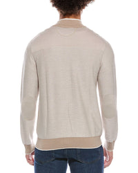 Raffi Links Stitch Zip Mock Neck Sweater