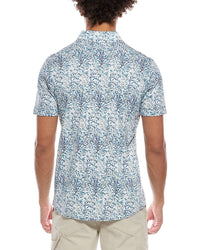 Raffi Leaf Print Button Shirt