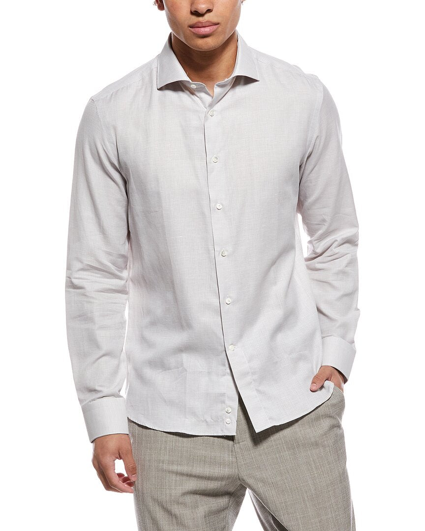 Canali Men's 90th Anniversary Dress Shirt - Light Grey