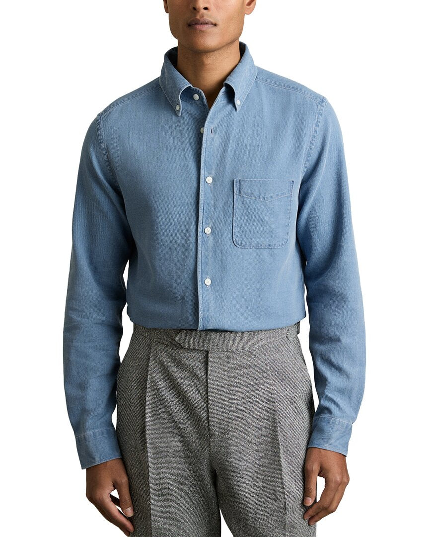 Reiss Kittle Denim Pique Top
