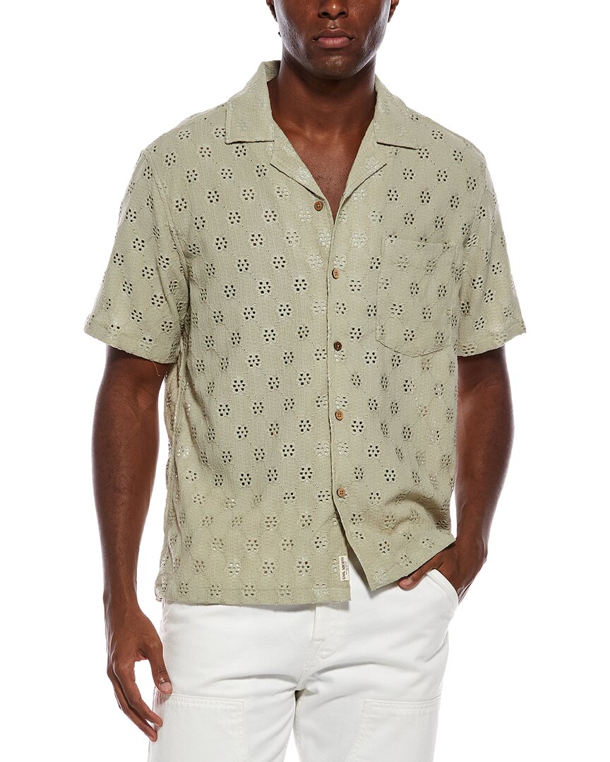 Civil Society Wake Relaxed Fit Diamond Pointell Button Front Shirt