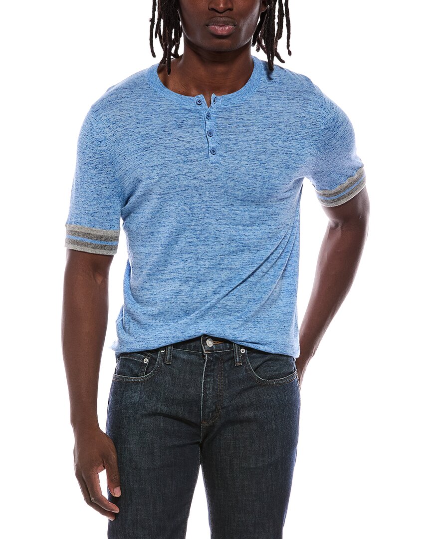 Autumn Cashmere Autumn Cashmere Striped Trim Henley Shirt