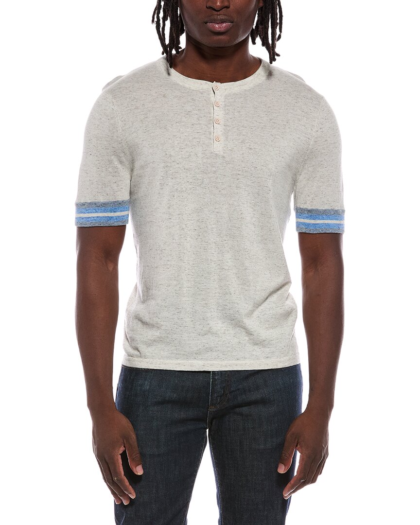 Autumn Cashmere Autumn Cashmere Striped Trim Henley Shirt