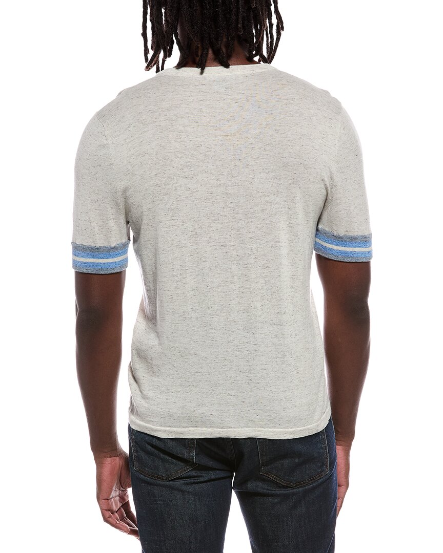 Autumn Cashmere Autumn Cashmere Striped Trim Henley Shirt