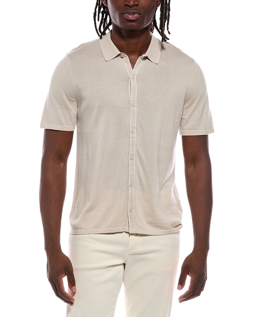 Autumn Cashmere Autumn Cashmere Button Down Contrast Linking Cashmere-Blend Shirt