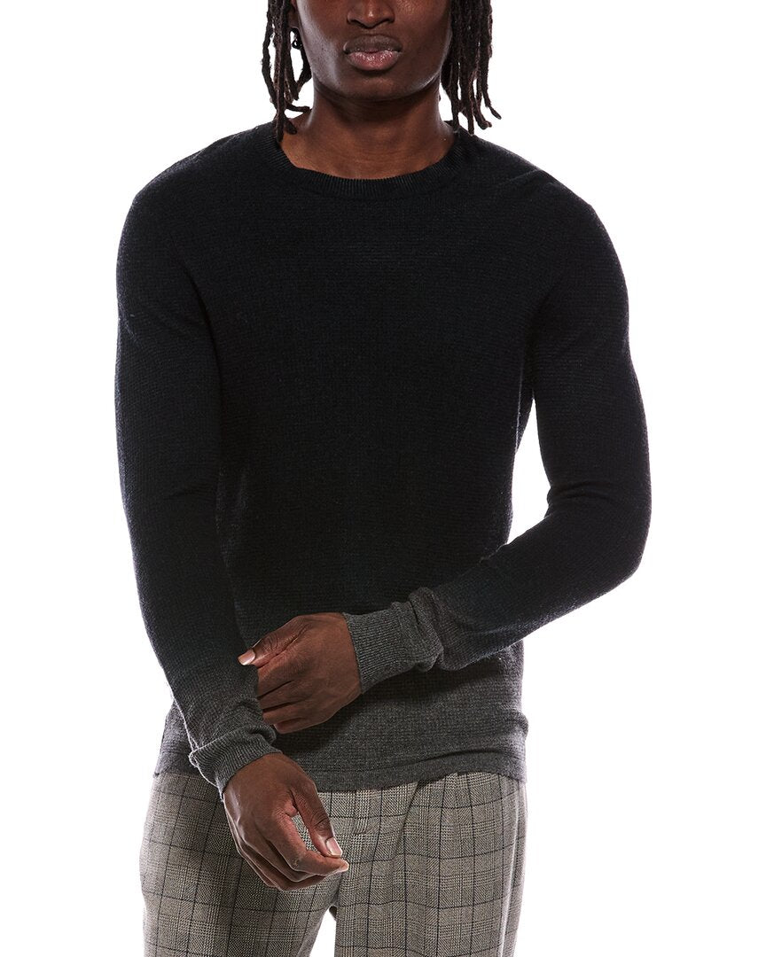 Autumn Cashmere Ombre Print Thermal Stitch Wool & Cashmere-Blend Crewneck