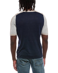 Autumn Cashmere Autumn Cashmere Colorblock Saddle Linen-Blend T-Shirt