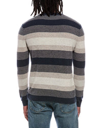 Autumn Cashmere Multi Feeder Stripe 100% Cashmere Crewneck Sweater