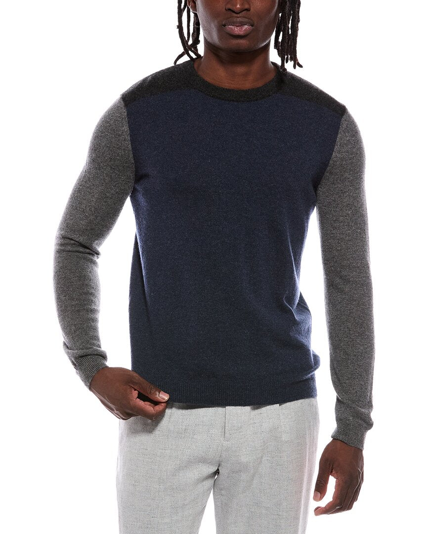 Autumn Cashmere Colorblock 100% Cashmere Crewneck Sweater