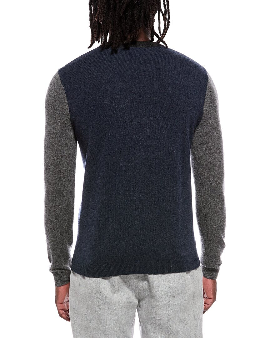 Autumn Cashmere Colorblock 100% Cashmere Crewneck Sweater