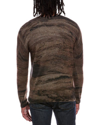 Autumn Cashmere Driftwood Print 100% Cashmere Crewneck Sweater