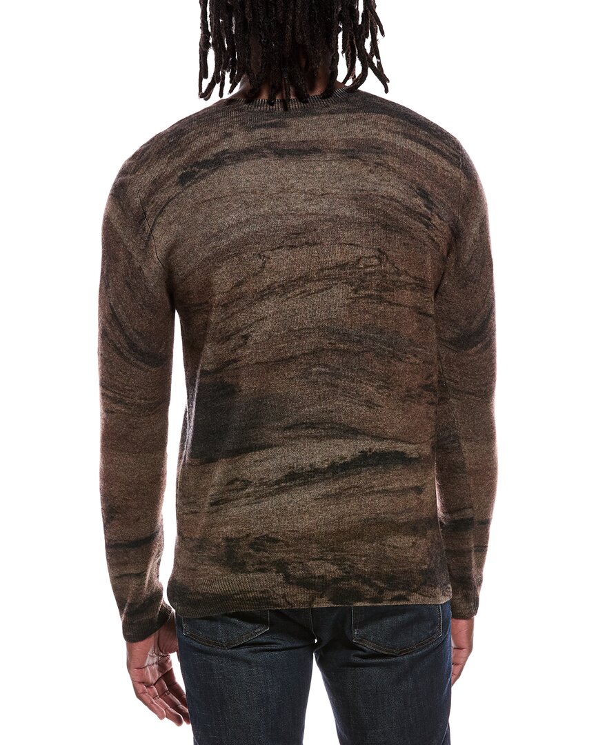 Autumn Cashmere Driftwood Print 100% Cashmere Crewneck Sweater