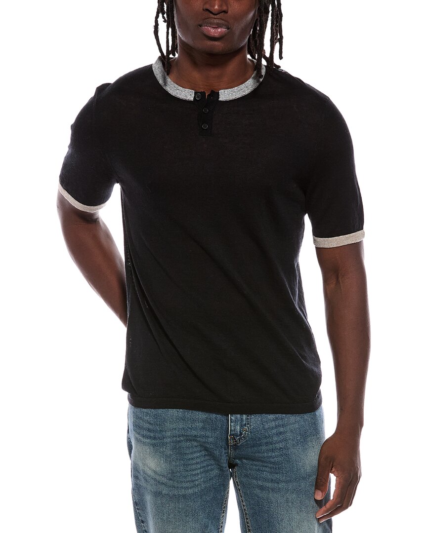 Autumn Cashmere Autumn Cashmere Colorblock Trims Henley T-Shirt