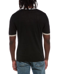 Autumn Cashmere Autumn Cashmere Colorblock Trims Henley T-Shirt