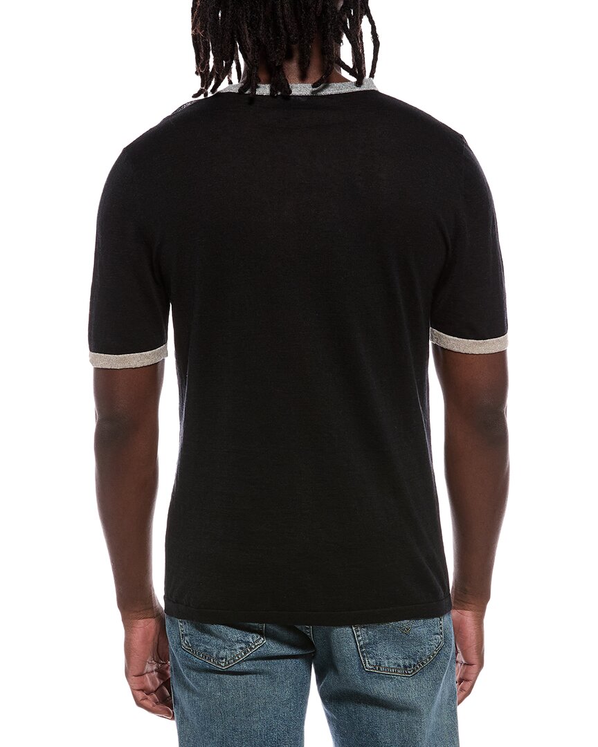 Autumn Cashmere Autumn Cashmere Colorblock Trims Henley T-Shirt