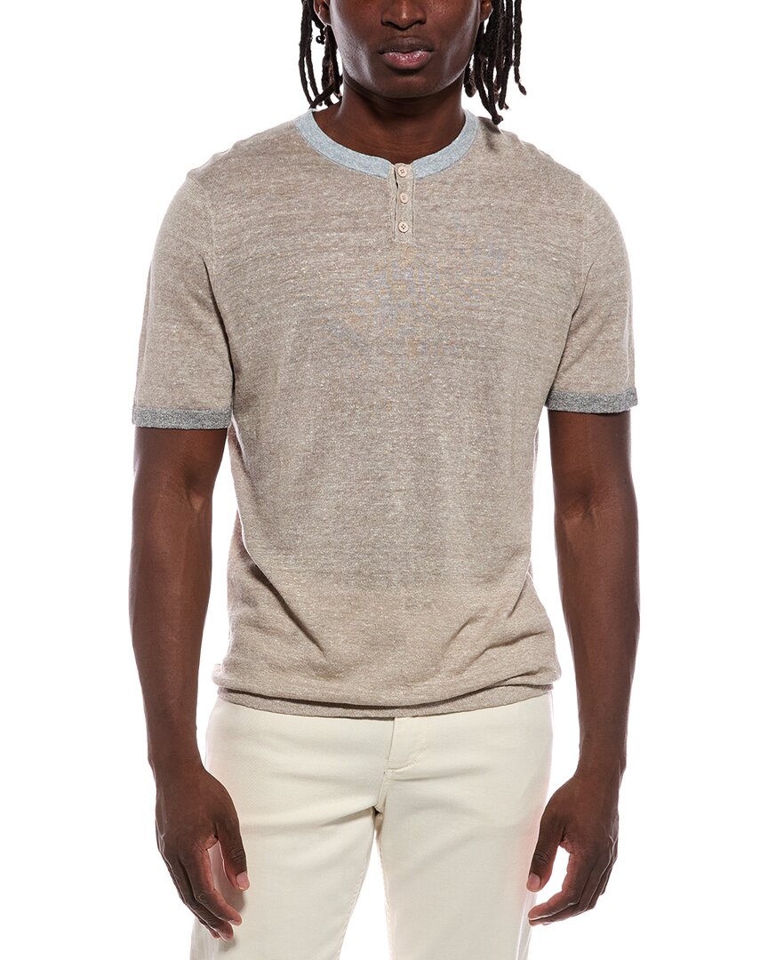 Autumn Cashmere Autumn Cashmere Colorblock Trims Henley T-Shirt
